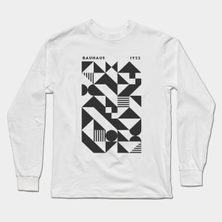 Bauhaus 1922 Black and White Geometric Long Sleeve T-Shirt